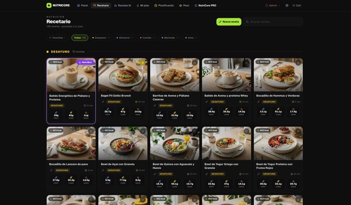 50 recetas gratis · recetario completo en PRO